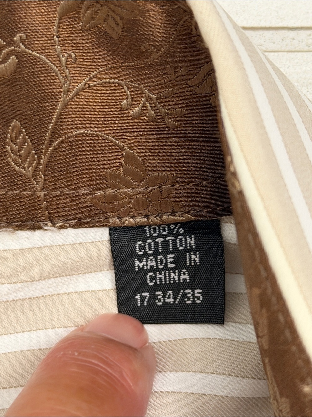 English Laundry Christopher Wicks Stripe Long Sleeve Dress Shirt 17 34/35 - Picture 15 of 15